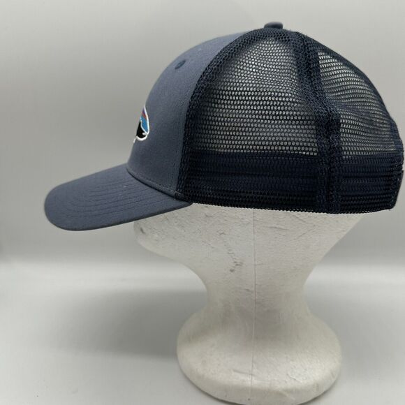 Patagonia Fitz Roy Trout Hat Cap Adjustable Snapback Fly Fishing Blueish Gray - Picture 3 of 8